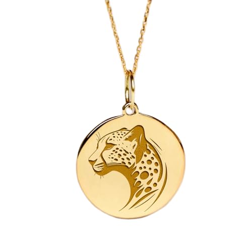 Collier gravé panthère argent doré, le cadeau unisexe idéal
