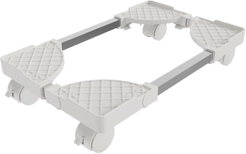 Hmseng Supporto per PC Tower, Computer CPU Desktop Stand con 4 ruote bloccabili, universale regolabile -W