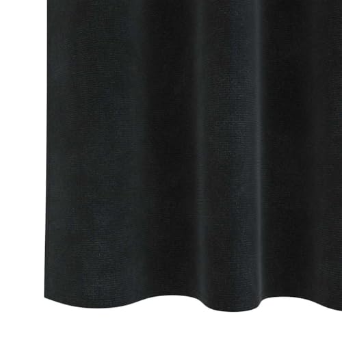 Rideaux occultants noirs 140x175 cm en velours à œillets pour salon et chambre