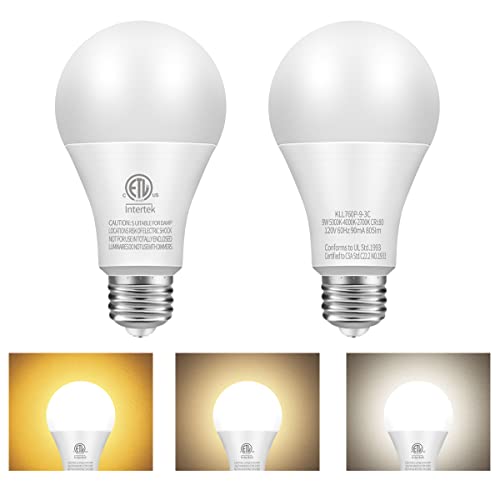 A19 3-Color LED Light Bulbs (2-Pack)