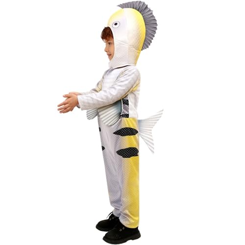 Disfraz infantil unisex de pez plano para Halloween miniatura 2