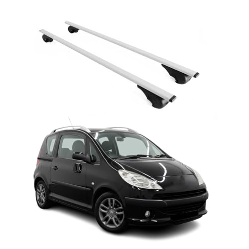 Barre portapacchi portapacchi compatibili con Peugeot 1007 I 2005-2009 barre di base grigio 2 TLG | Portabici anodizzato portapacchi in ferro