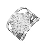 TEAMER Verstellbarer Vegvisir-Ring, Edelstahl, nordischer Runenkompass, Schutz und Orientierung, Amulett, Schmuck für Damen, One Size, Edelstahl, Kein Edelstein