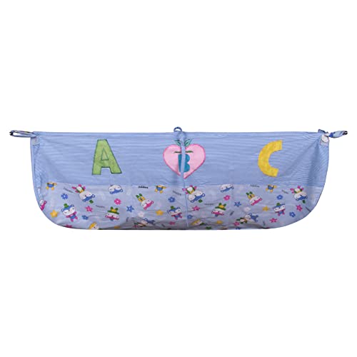 Image of Soft Cotton Baby Cradle Cloth with Integrated Mosquito Net - Premium Breathable Hammock Swing for Ghodiyu, Khoyu, Jhula, and Palna, Washable Born Baby Zoli for Infants (Blue Fabric)