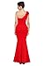 Women's Sexy One Shoulder Ponti Gown Mermaid Evening Maxi Party Dress Red M
