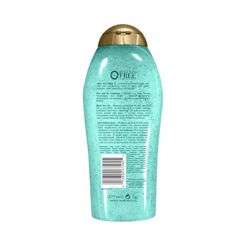 OGX Hydration + Sea Kelp & Hyaluronic Acid Sulfate-Free Lightly Moisturizing Body Scrub with Black Rice, Gentle Exfoliating Daily Body Wash to Soften & Smooth Skin, 19.5 Fl Oz - image 6