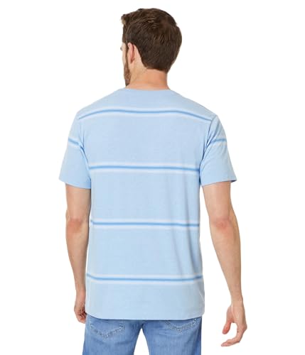 U.S. POLO ASSN. Men's Short Sleeve Ombre Stripe Yarn Dye Jersey Tee Shirt, Surf Blue Heather2