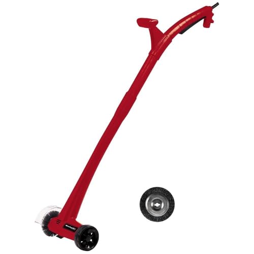 Einhell Limpiador de juntas eléctrico GC-EG 1410 (140 W, 1200 rpm, barra guía ergonómica, cepillos intercambiables, rueda guía, incl. cepillo de acero y nylon)