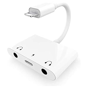 3 in 1 Dual 3,5 mm hoofdtelefoonadapter – hoofdtelefoonaansluiting audio- en oplaadadapter – hoofdtelefoonsplitter voor…