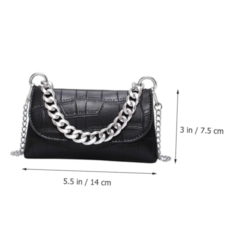 Sac épaule noir grande capacité doté d'une chaîne robuste et stylée - 2