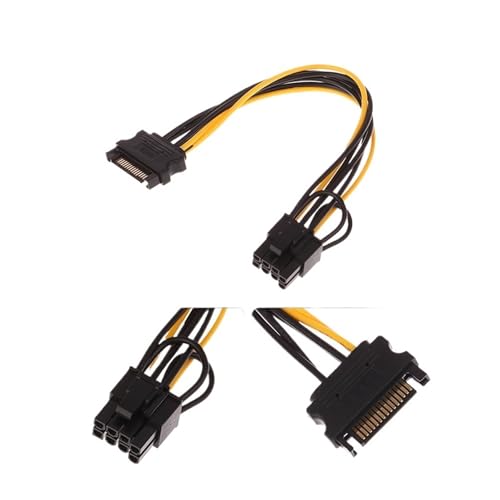 Cable adaptador de energía SATA 15Pin a 8Pin PCI-E miniatura 2