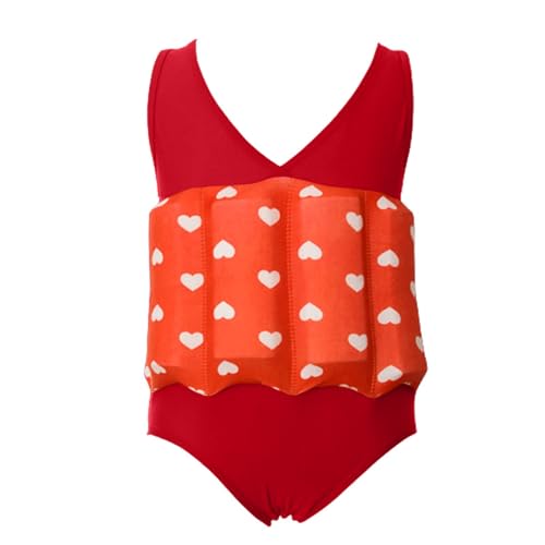 Ofertas Flash del Dia Bañador Niña,Traje de Baño de Flotabilidad Una Pieza para Niñas Impresión de Amor Monokinis Protección Solar Lindo Bañadores Natación Cómodo Ropa de Playa Piscina Surf 2-7 Años