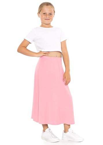 Image of STRETCH IS COMFORT Girls Skirts Flowy A Line Knee Length and Ankle Length | Elastic Waist, Kids School Skirt, Girls Maxi Skirt, Black Skirt For Girls, Faldas Para Ninas, Girls Long Skirt, Long skirts