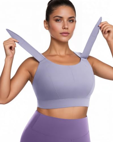 Image of Adjustable High Impact Sports Bras Molded Cup Plus Size Bra for Large Bust Women Running Workout Gym Fitness