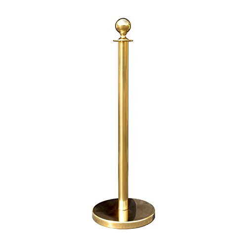 10 Pcs Rope Stanchion Set, Crown Top And Gold Polish S.s. 12" Flat Base #TOP2