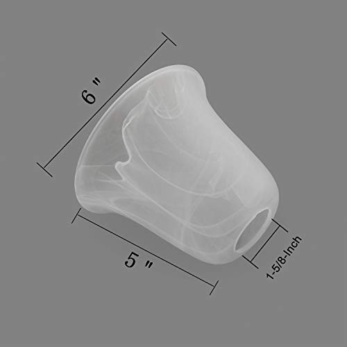 Image of Giluta Bell Shaped Glass Shade, Alabaster Glass Shades Replacement for ceiling fan light wall light and pendant, Lipless with 1-5 /8-inch Fitter Opening, 4 Pack