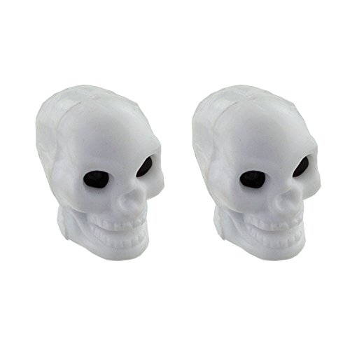 Tapones para válvula Schrader con diseño de calavera, color blanco, marca Fenix, paquete de 2 unidades