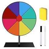 WDKXCN Glücksrad zum Drehen, 20cm 8 Farben Glücksrad Zum Selbstgestalten, Gluecksrad Gluecksrad mit Trocken Abwischbarem Marker und Radiergummi, Glücksrad Kaufen für Wortspiele Karneval Party