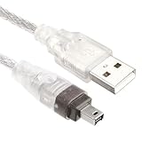 MTQY USB Male to Firewire IEEE 1394 4 Pin Male to iLink Adapter Cable 150cm for DCR-TRV75E DV Only