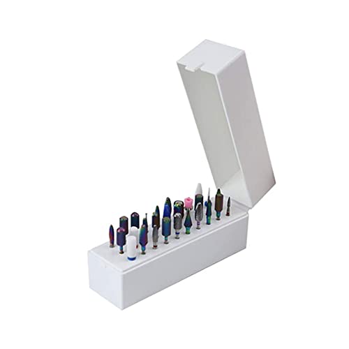 BAIWANLHC Nail Drill Storage Box Small Nail Drill Organizer Container Serviceable Nail Drill Bit Case Holder for Salon and Household