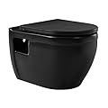 Swiss Madison Well Made Forever SM-WT450MB, Ivy Wall Hung Elongated Toilet Bowl in Matte Black