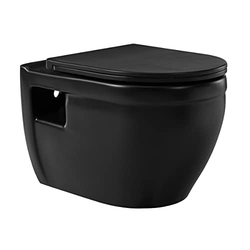 Swiss Madison Well Made Forever SM-WT450MB, Ivy Wall Hung Elongated Toilet Bowl in Matte Black