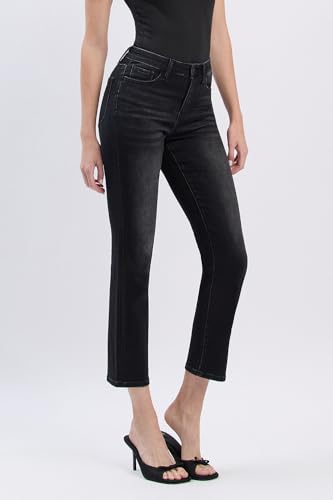 VERVET High Rise Ankle Slim Straight Jeans V3633BK3