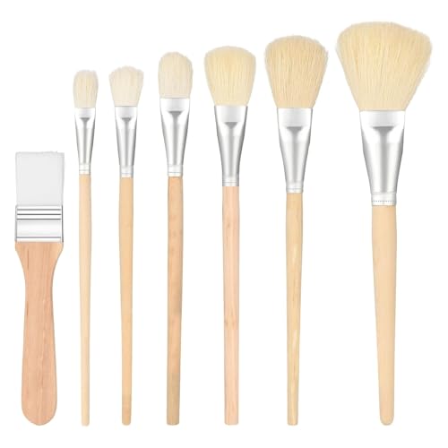 Acrylic Paint Brushes Set, 7 Pieces Assorted Size Mop Brush for Acrylic Painting, Blending Brush for Various Painting Techniques, Perfect for Artists and Hobbyists