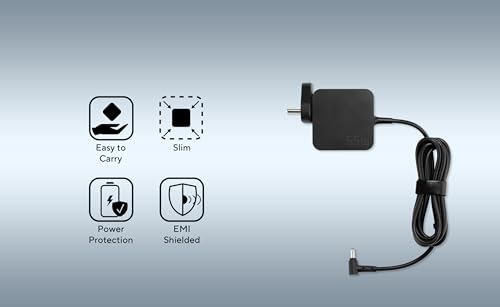 Image of ASUS AD65-00C 65W Laptop Charger Adapter (19V /3.42A, 4.5mm DC Pin) with IN Plug Type | Compact & Portable Design | OVP, OCP, OTP, SCP Protection | 2m Cable Length | Compatible with ASUS Laptops |Black