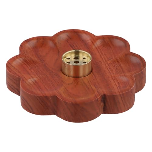 Culinavog Porta Incienso, Soportes para Varillas de Incienso de Latón, Soporte para Incienso de Madera, Portainciensos 9 Hole de Palo Receptor Ceniza Adecuado para Estudios de Yoga de Meditación