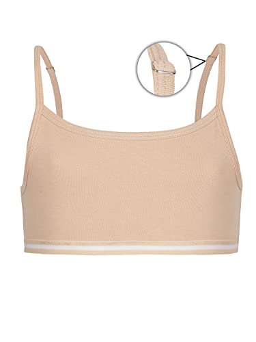 Image of CHARM N CHERISH Non Padded Double Layered Begginers Bra for Girls, Combo Pack-Solid, White & Nude Colour, Pack of 2