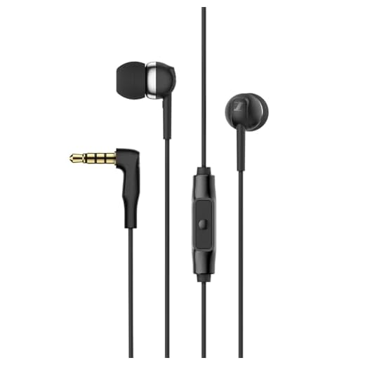 Sennheiser CX 80S in-Ear Wired Headphones with in-line One-Button Smart Remote with Microphone Black