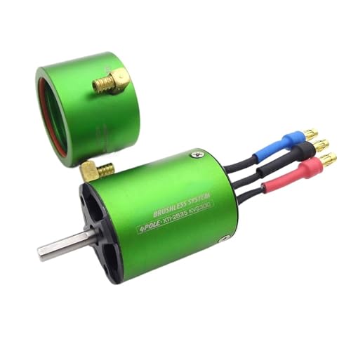 RC Boat Motor 3-4S 2835 KV3300 4-Poles Brushless Motor 4mm Shaft & Water Cooling Jacket Cooled Cover...