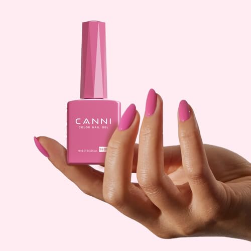 Image of CANNI Red Pink Gel Nail Polish, 1Pcs Red Gel Polish Baby Pink Color Nail Polish High Gloss Soak Off U V Nail Manicure Salon DIY