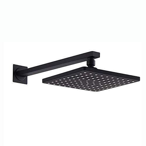Ensemble de robinets de douche de bain noir avec mitigeur exposé et douche à effet pluie - 3