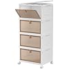 CTSNSLH 4 Tier Plastic Storage Bins with Lid 32QT – Stackable Storage Bins