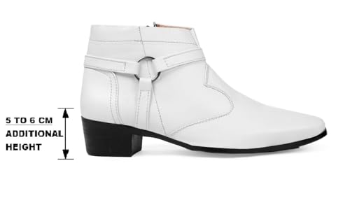 Image of BXXY Men's 2 inch Height Increasing Synthetic Material Casual Formal Chelsea Ring, Slip-On Boot with Pu Sole.