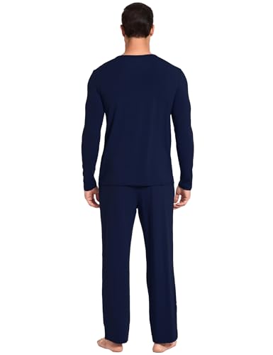 GYS Bamboo Viscose Men's Pajama Sets 2 Piece Long Sleeve Sleep Set with Pockets4