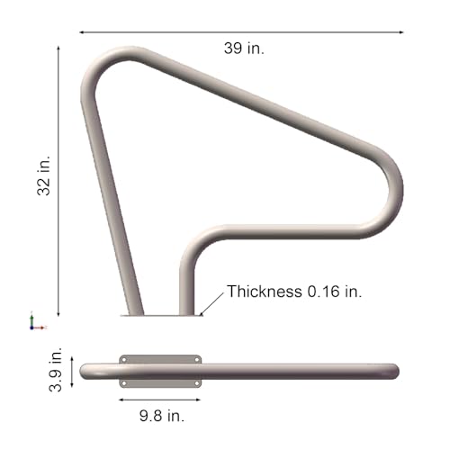 Image of 316 Stainless Steel Pool Handrails & Railings for Inground /Above Ground Pools | Saltwater-Resistant, Safety Steps, Brackets & Accessories | Durable Weatherproof Design