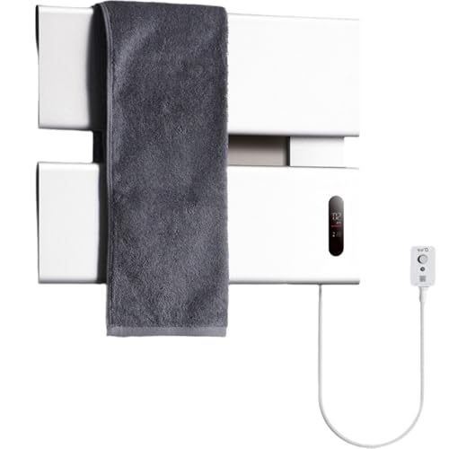 Calentador de Toallas eléctrico Inteligente de 80 W para Pared, con Temporizador, 3 Niveles de Temperatura, Resistente al Agua, de Aluminio, para baños y hoteles.
