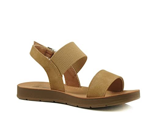 Soda BASHFUL-2 KIDS/CHILDREN/GIRLS Casual Open Toe Single Band with Elastic Ankle Strap Buckle Fashion Slide Flat Sandal4