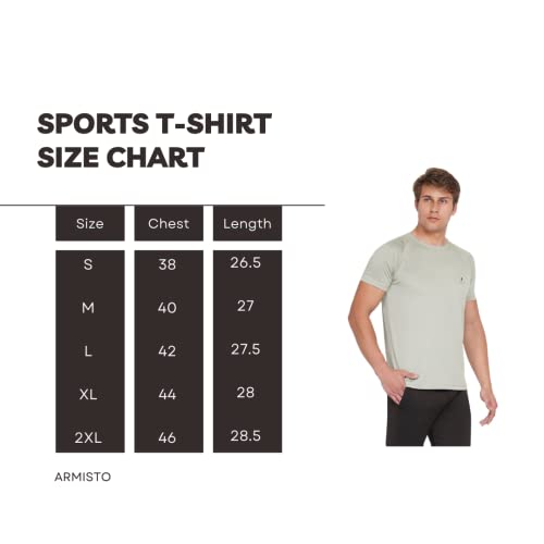 Image of Men's DRI FIT Sports Tshirt /SWEATPROOF /Anti Microbial /Extra Stretch /for Pickleball, Gym, Training, Badminton, Cricket, Tennis, Yoga, Golf (All Sports) All Colours & Sizes, Full & Half Sleeves