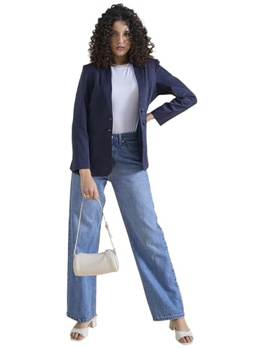 Women's Navy Blue Formal Blazer Jacket Work Office Suits3