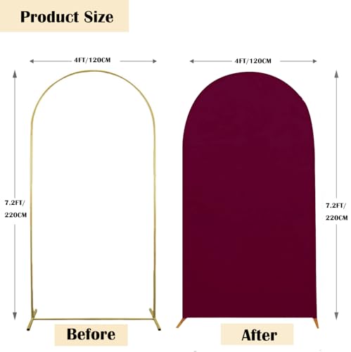 7.2FT Spandex Arch Backdrop Stand Covers,Burgundy by Maiangel - Used condition - Image 3