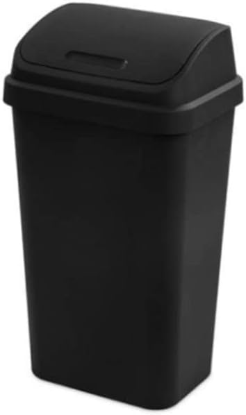 Sterilite 10899004 13 gal Swing Top Wastebasket Black - Pack of 4
