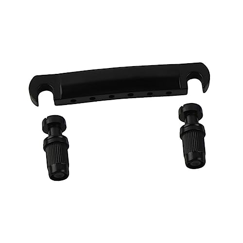 QUMIIRITY Guitar Bridges Black Electric Guitar Bridge Tailpiece Zinc Alloy 4 Matching Posts Easy to Clean