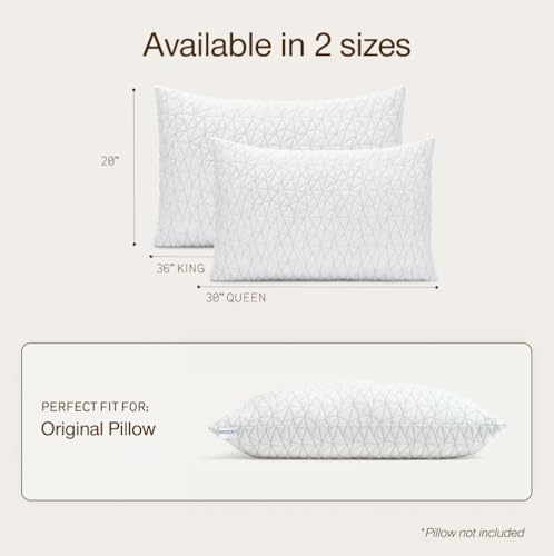 Coop Home Goods Original Pillow Case, King Size Pillow Case for Memory Foam Pillows, Breathable Ultra Soft Lulltra Fabric Cover with Zipper, Polyester/Rayon