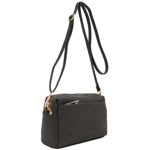 Image of FashionPuzzle Triple Zip Small Crossbody Bag