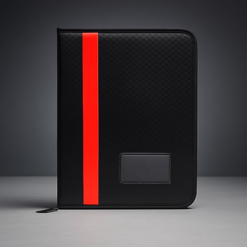 Image of XUUG Portfolio Multipurpose Professional Document File Folder Set A4 Size Faux Leather Office with 20 Transparent Sleeves with Pockets for Cheque Book & Papers Travel (Portfolio)