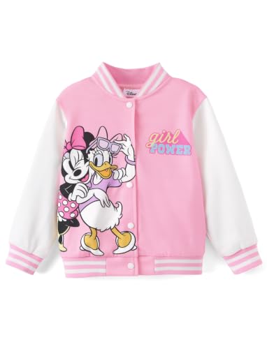 Image of Disney Girl & Boy Varsity Bomber Jacket Fall Sweatshirt Toddler to Big Kid | Officially Licensed Jacket with Mickey, Minnie, Spider-Man, Gwen, Toy Story, Cars, Frozen, Princess, Stitch, Zootopia Designs